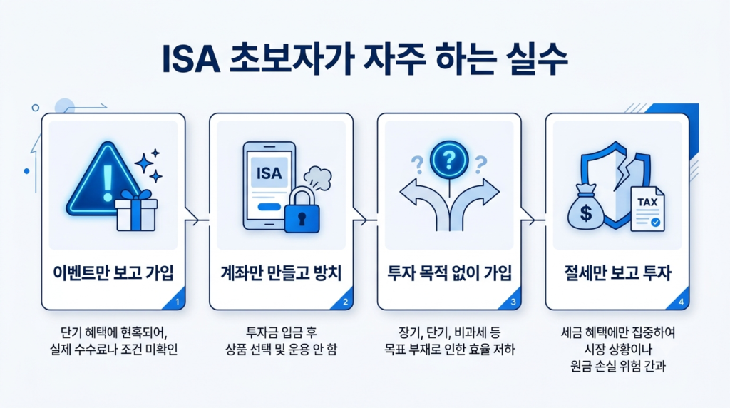 ISA 계좌를 처음 개설하는 사람들이 자주 하는 실수를 정리한 인포그래픽